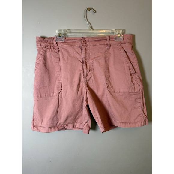 Lee Pants - New Womens Lee Dungaree Shorts 14M Pink Rose Relaxed Fit Cotton Stretch Chino